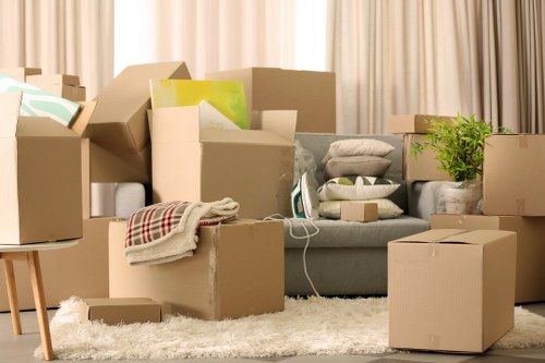 Careful loading of household items into a removals van