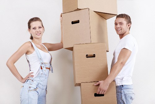 Packing boxes and moving supplies used by Roehampton removal services