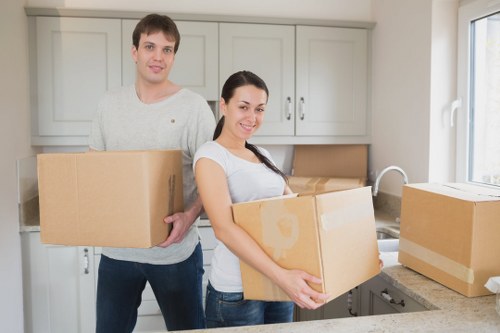 Local removal truck handling furniture and boxes in Roehampton